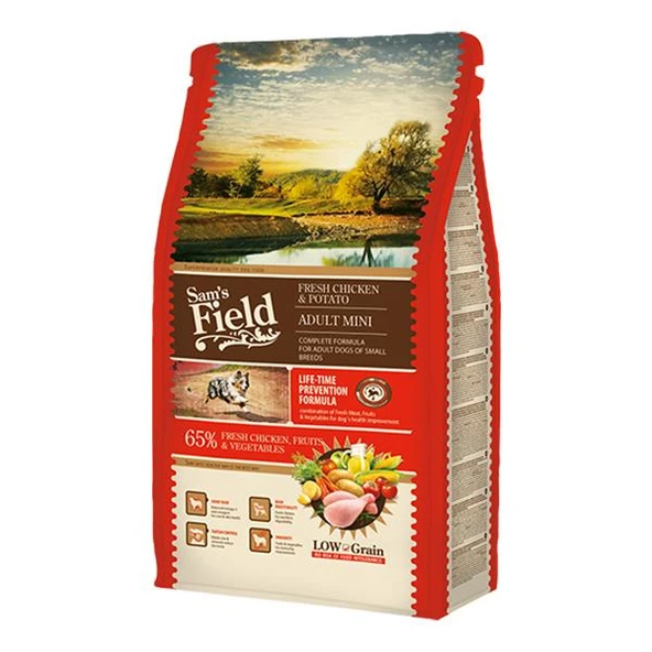 Sam's Field Tavuklu Düşük Tahıllı Küçük Irk Yetişkin Köpek Maması 2,5 Kg - 1