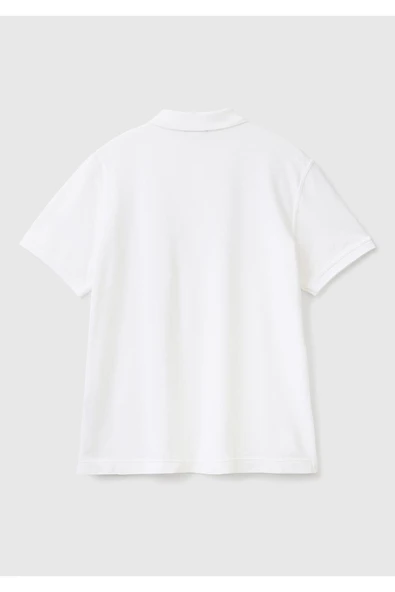 Erkek Beyaz Regular Fit Kısa Kollu Polo Tshirt - 4
