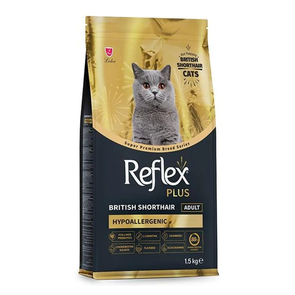 Reflex Plus Hipoalerjenik British Shorthair Yetişkin Kedi Maması 1,5Kg