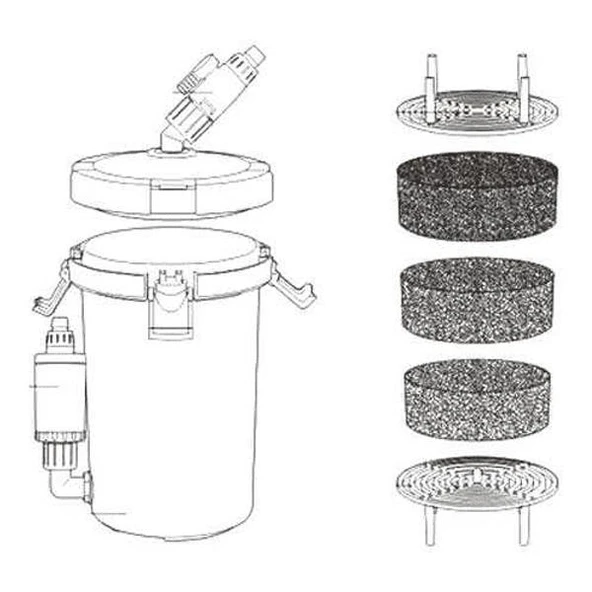 Sunsun 603B Dış Filtre 400 LT/H 6W - Resim 2