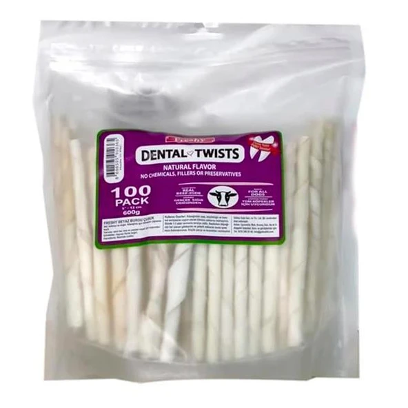 Freshy Dental Twist Sütlü Burgu Çubuk Köpek Ödülü 600gr 100lü