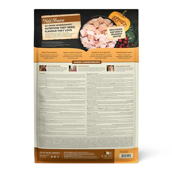 Acana Wild Prairie Tavuklu ve Balıklı Tahılsız Kedi Maması 4,5Kg - 2