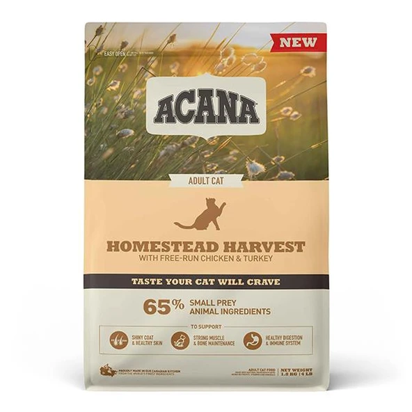 Acana Homestead Harvest Yüksek Proteinli Tavuklu ve Hindili Kedi Maması 4,5Kg ürün görseli
