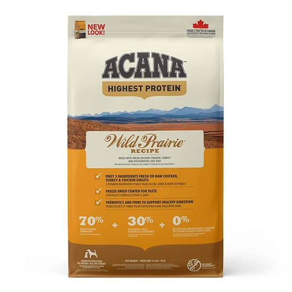 Acana Wild Prairie Tavuklu ve Balıklı Tahılsız Köpek Maması 11,4Kg ürün görseli