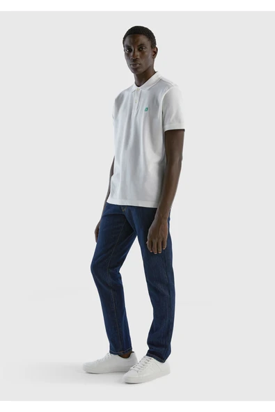 Erkek Beyaz Regular Fit Kısa Kollu Polo Tshirt - 5