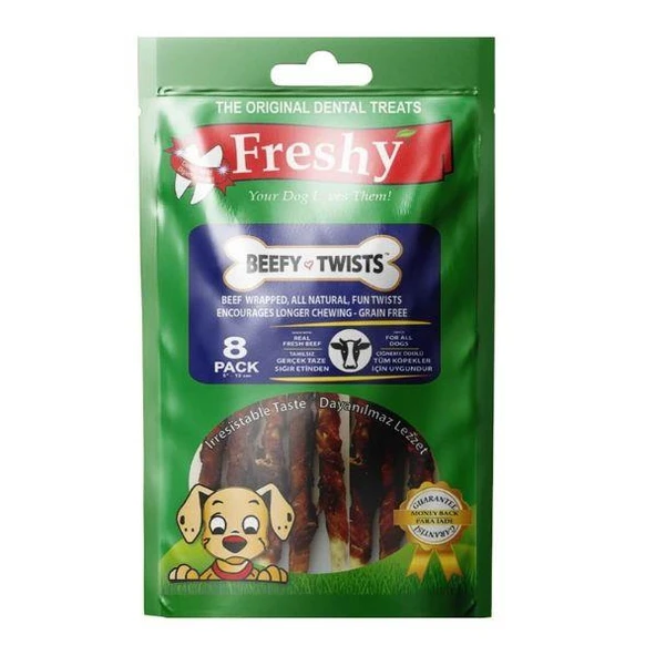 Freshy Beefy Twist Biftekli Burgu Çubuk Köpek Ödülü 75gr 8li ürün görseli 1