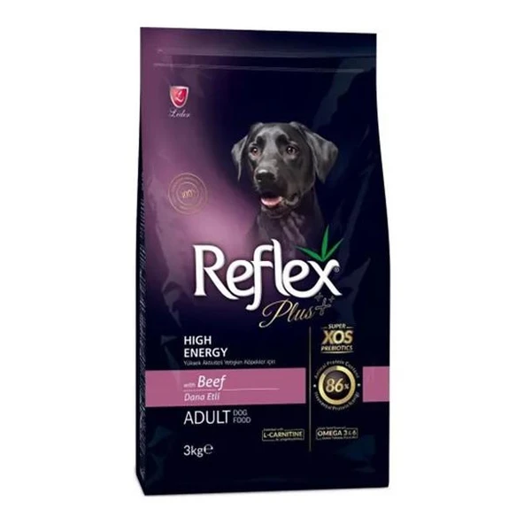Reflex Plus High Energy Dana Etli Yetişkin Köpek Maması 3Kg