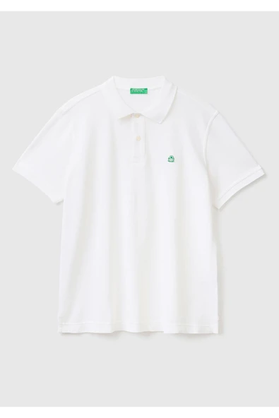 Erkek Beyaz Regular Fit Kısa Kollu Polo Tshirt - 2
