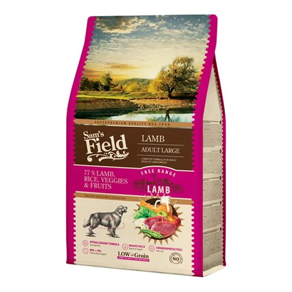 Sam's Field Kuzu Etli Düşük Tahıllı Büyük Irk Yetişkin Köpek Maması 2,5 Kg ürün görseli