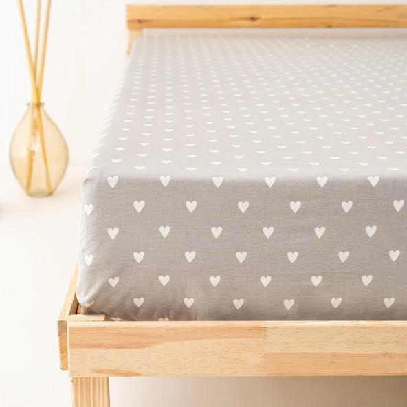 Soley | Mix & Match | Hearts | %100 Pamuk Tek Kişilik Düz Çarşaf - 2