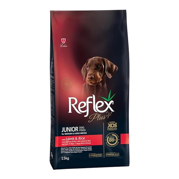 Reflex Plus Orta ve Büyük Irk Kuzu Etli Yavru Köpek Maması 15Kg