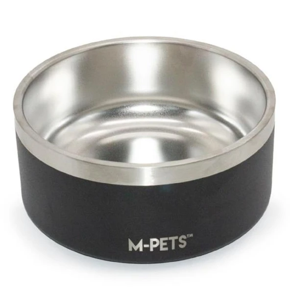 M-Pets Eskimo Çelik Mama ve Su Kabı 2 Litre Siyah - 1