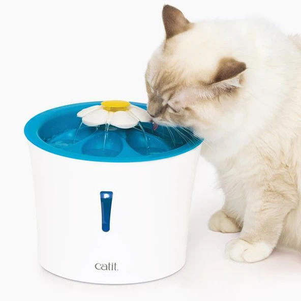 Catit 2.0 Flower Fountain 3 Lt Led Işıklı Otomatik Su Kabı Mavi