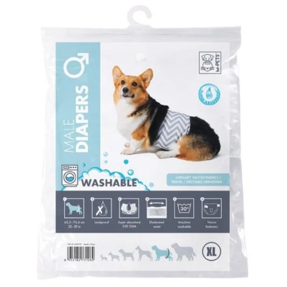 M-Pets Diapers Erkek Köpekler İçin Yıkanabilir Külot XL