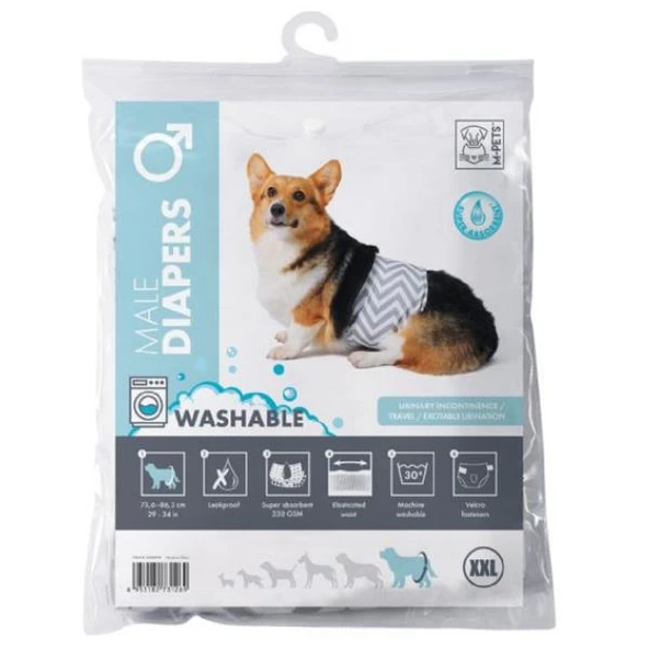 M-Pets Diapers Erkek Köpekler İçin Yıkanabilir Külot XXL