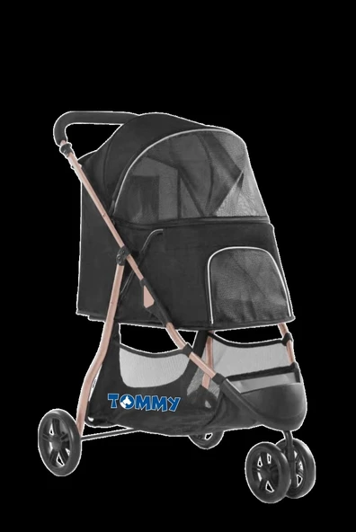 Tommy Evcil Hayvan Arabası Siyah 74.5*52.2*98cm Max 15kg - 2