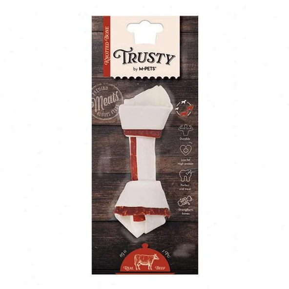M-Pets Trusty Beef Düğümlü Köpek Kemiği 15cm 65gr ürün görseli
