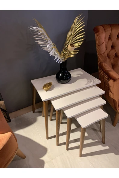 4lü Zigon Sehpa Krem ürün görseli