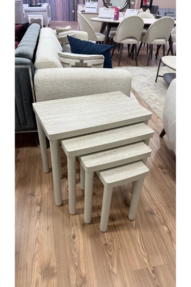 4lü Full Traverten Bohem Zigon Sehpa - Resim 2