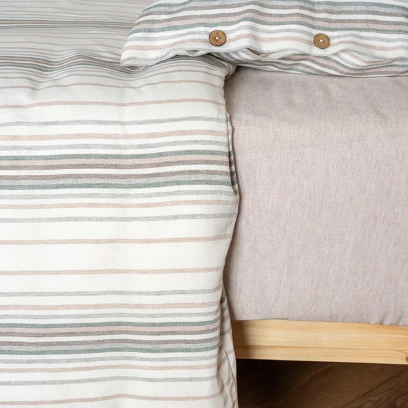 Soley | Felix | İpliği Boyalı Tek Kişilik Nevresim Takımı - 11