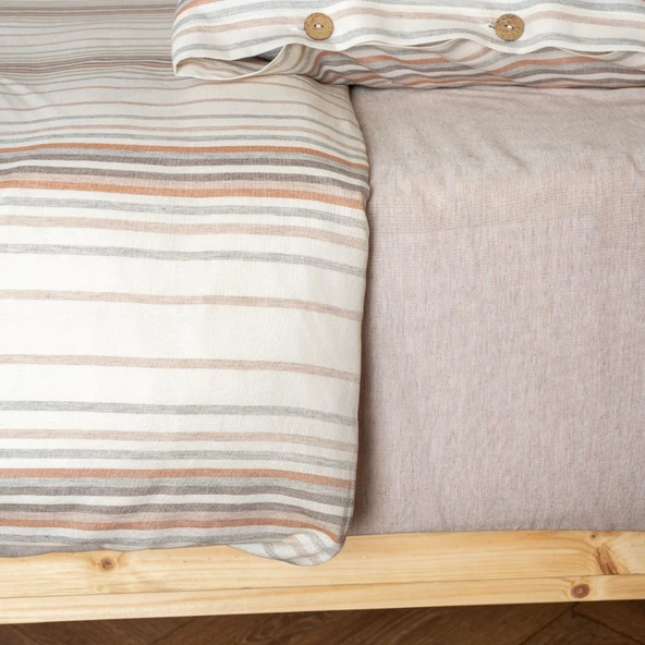 Soley | Felix | İpliği Boyalı Tek Kişilik Nevresim Takımı - 4