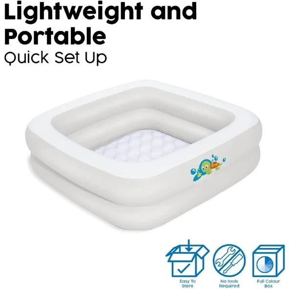 Bestway 51116 Kare Bebek Havuzu  86 x 86 x 25 Cm | 0-3 Yaş Çocuklar İçin Şişme Havuz - 4