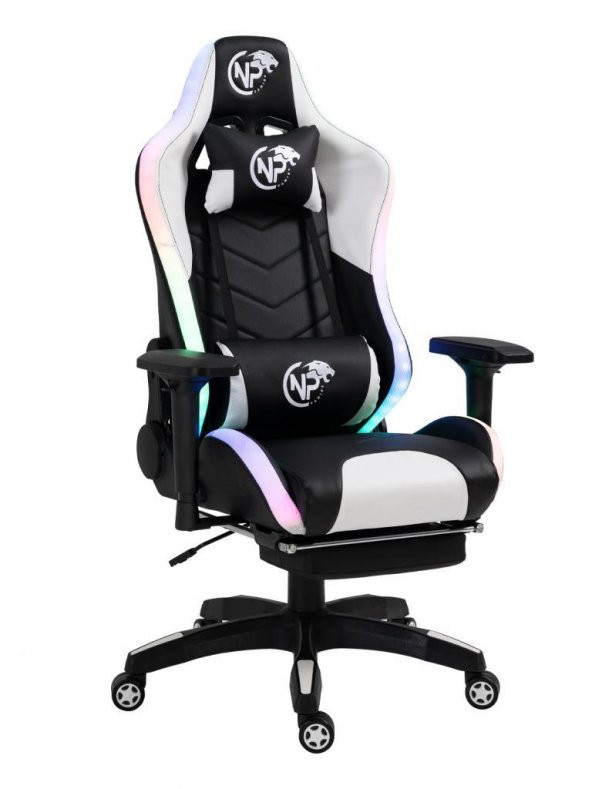 NPO GC3001BW Masajlı,RGB,4D Kolçaklı,Ayak Destekli Oyuncu Koltuğu - 2