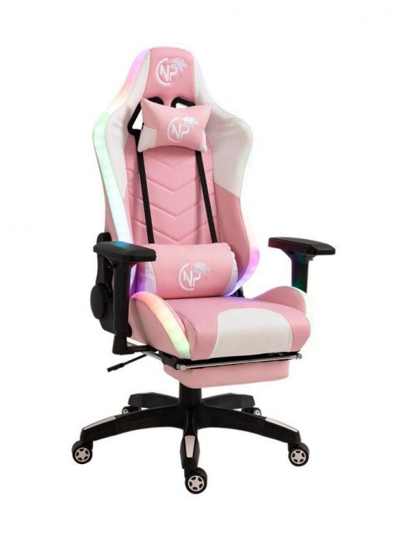 NPO GC3001PW Masaj Yastıklı, RGB Led Işıklı, 4D Kolçaklı, Ayak Destekli Profesyonel Oyuncu Koltuğu - 2