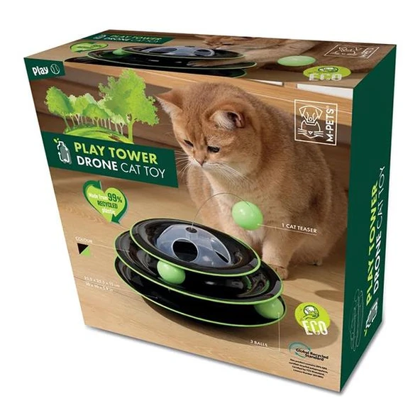 M-Pets Play Tower Drone Toplu Kedi Oyuncağı - 4