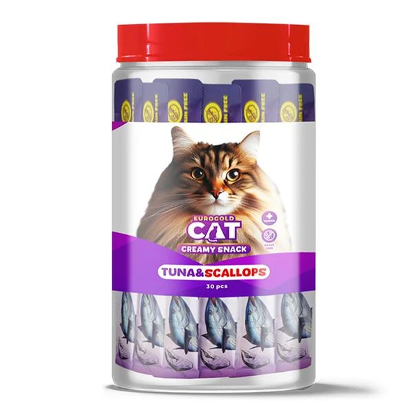 Eurogold Ton Balığı ve Deniz Taraklı Sıvı Kedi Ödülü 15gr 30lu ürün görseli