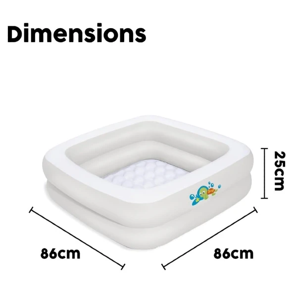 Bestway 51116 Kare Bebek Havuzu  86 x 86 x 25 Cm | 0-3 Yaş Çocuklar İçin Şişme Havuz - 3
