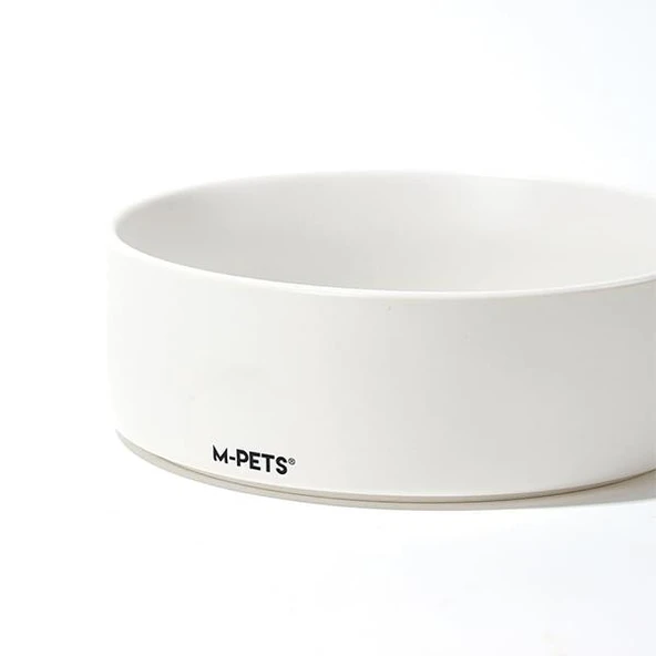 M-Pets Opera Bamboo Standlı Seramik Mama Kabı 2x350ml Beyaz - 3