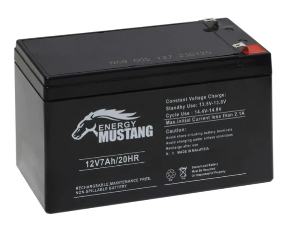 Energy Mustang 12V 7Ah Kuru Bakımsız Akü