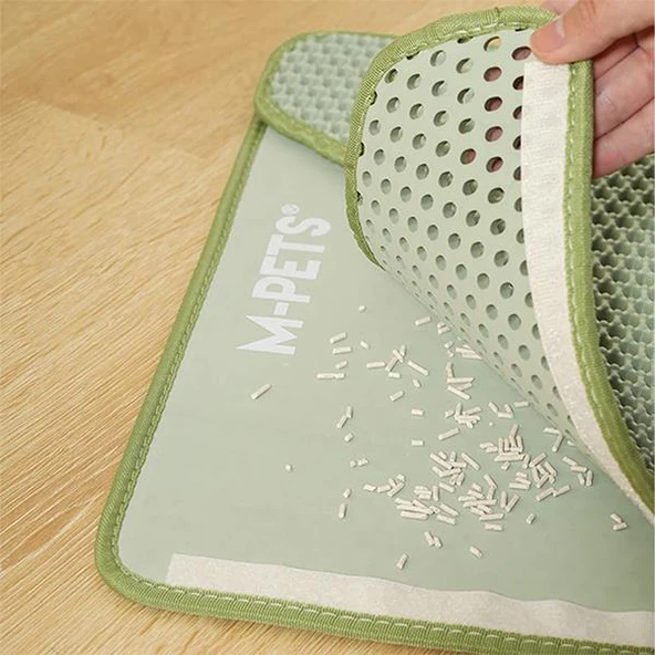M-Pets Duplex Elekli Kedi Kumu Paspası Yeşil 45x65Cm - Resim 5