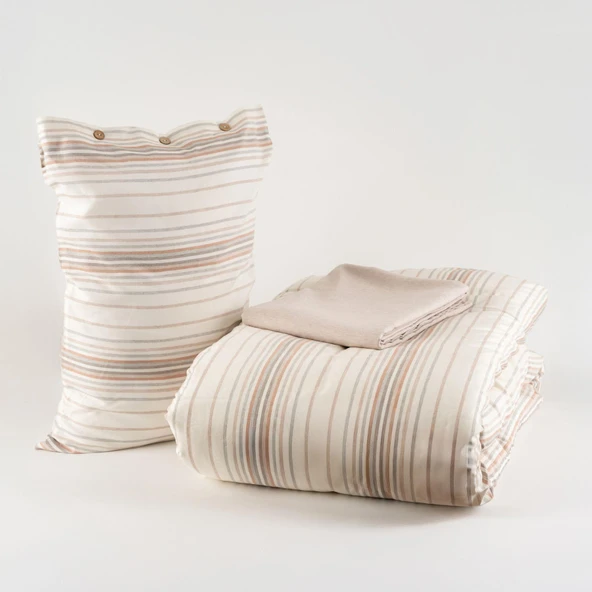 Soley | Felix | İpliği Boyalı Tek Kişilik Nevresim Takımı - 5