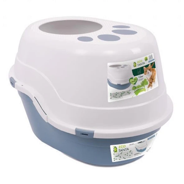M-Pets Eco Tanta Üstten Kapaklı Kedi Tuvaleti Ocean Blue