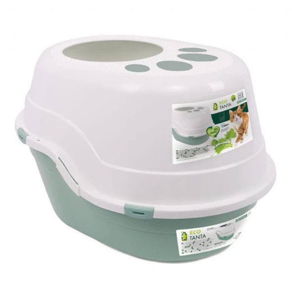 M-Pets Eco Tanta Üstten Kapaklı Kedi Tuvaleti Sea Green ürün görseli