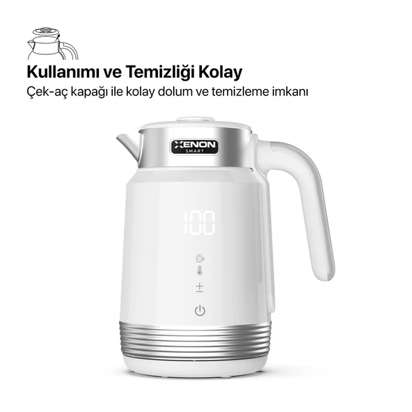 Xenon Smart Akıllı Kettle 1.7 lt Wi-Fi 2200 W Mobil App Kontrol Sesli Asistan Desteği Su Isıtıcı X7102 - 3
