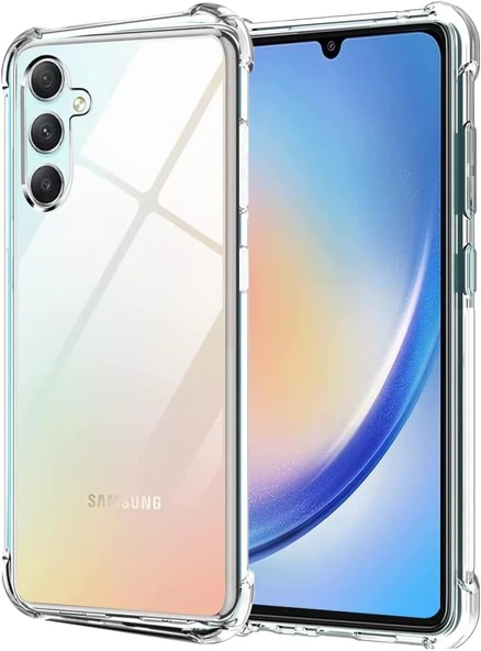 Samsung Galaxy M34 Uyumlu Darbe Önleyici Sararmaya Dayanıklı Airbag Korumalı Ultra Slim TPU Şeffaf Silikon Kılıf
