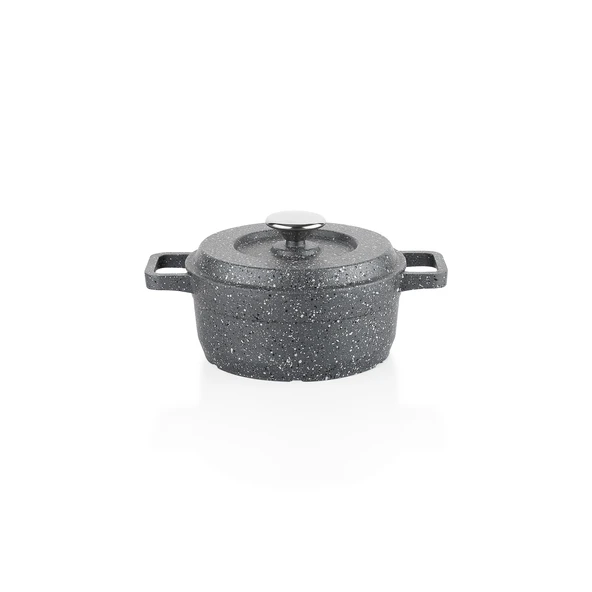 Schafer Retro Cast Mini Döküm Tencere Seti 5 Parça-Gri - 3