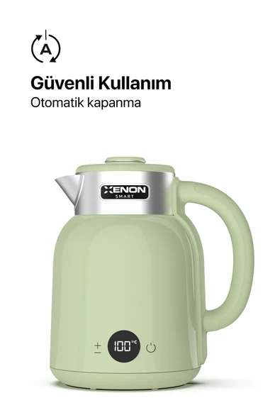 Xenon Smart Akıllı Kettle 1.5 lt Wi-Fi 2200 W App Kontrol Sesli Asistan Desteği Su Isıtıcı Yeşil X7101 - 4