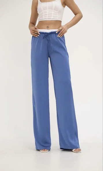 Kadın Yüksek Bel Bol Paça Pantolon 6338-25 - Resim 4