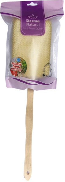 Derma Naturel Palmiye Örme Sopalı Banyo Sırt Lifi (8*24CM) MS-09 (2 Li Set) - 2