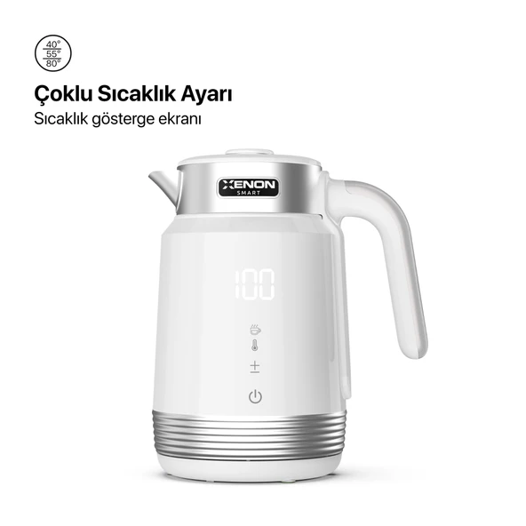 Xenon Smart Akıllı Kettle 1.7 lt Wi-Fi 2200 W Mobil App Kontrol Sesli Asistan Desteği Su Isıtıcı X7102 - 2