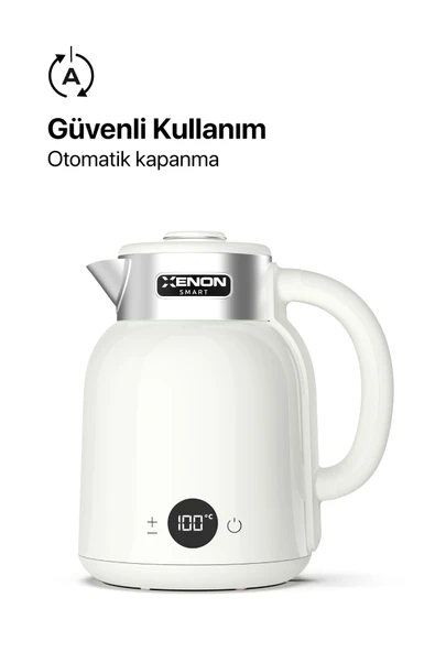 Xenon Smart Akıllı Kettle 1.5 lt Wi-Fi 2200 W App ile Kontrol Sesli Asistan Desteği Su Isıtıcı Krem X7101 - 2