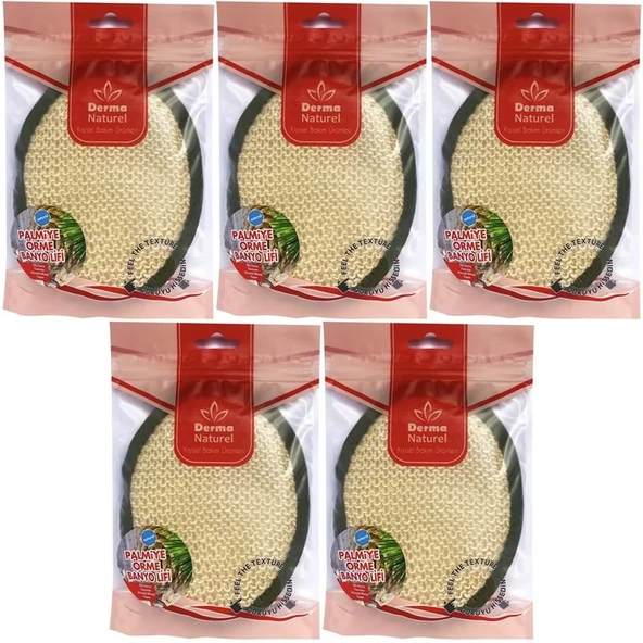 Derma Naturel Örme Banyo Yüz Lifi (15*24CM) MS-02 (5 Li Set) ürün görseli 1