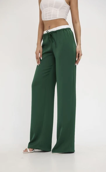 Kadın Yüksek Bel Bol Paça Pantolon 6338-25 - Resim 10