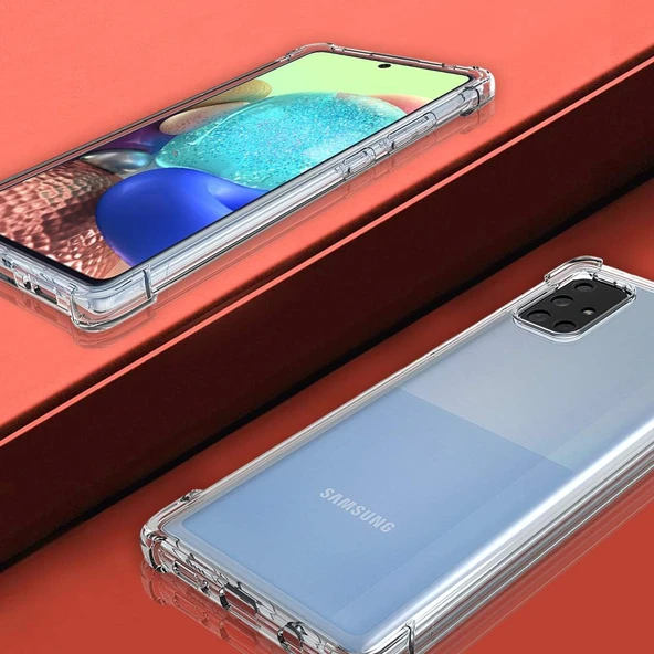Samsung Galaxy A71 Uyumlu Darbe Önleyici Sararmaya Dayanıklı Airbag Korumalı Ultra Slim TPU Şeffaf Silikon Kılıf - 4