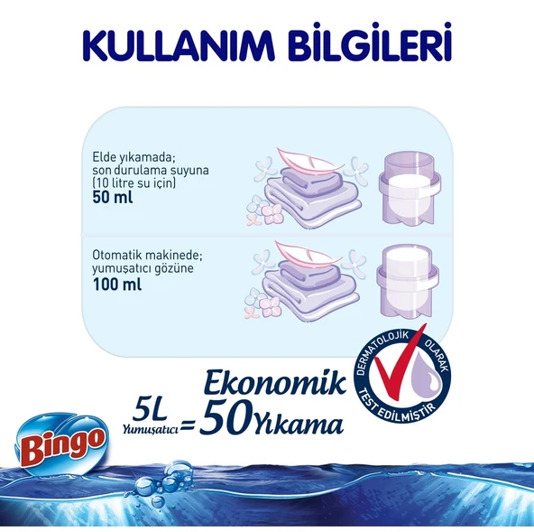 Bingo Soft Yumuşatıcı 20LT (4PK*5LT) Lavanta (200 Yıkama) - 4