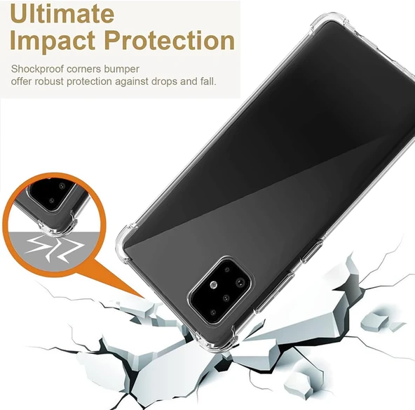 Samsung Galaxy A71 Uyumlu Darbe Önleyici Sararmaya Dayanıklı Airbag Korumalı Ultra Slim TPU Şeffaf Silikon Kılıf - 9